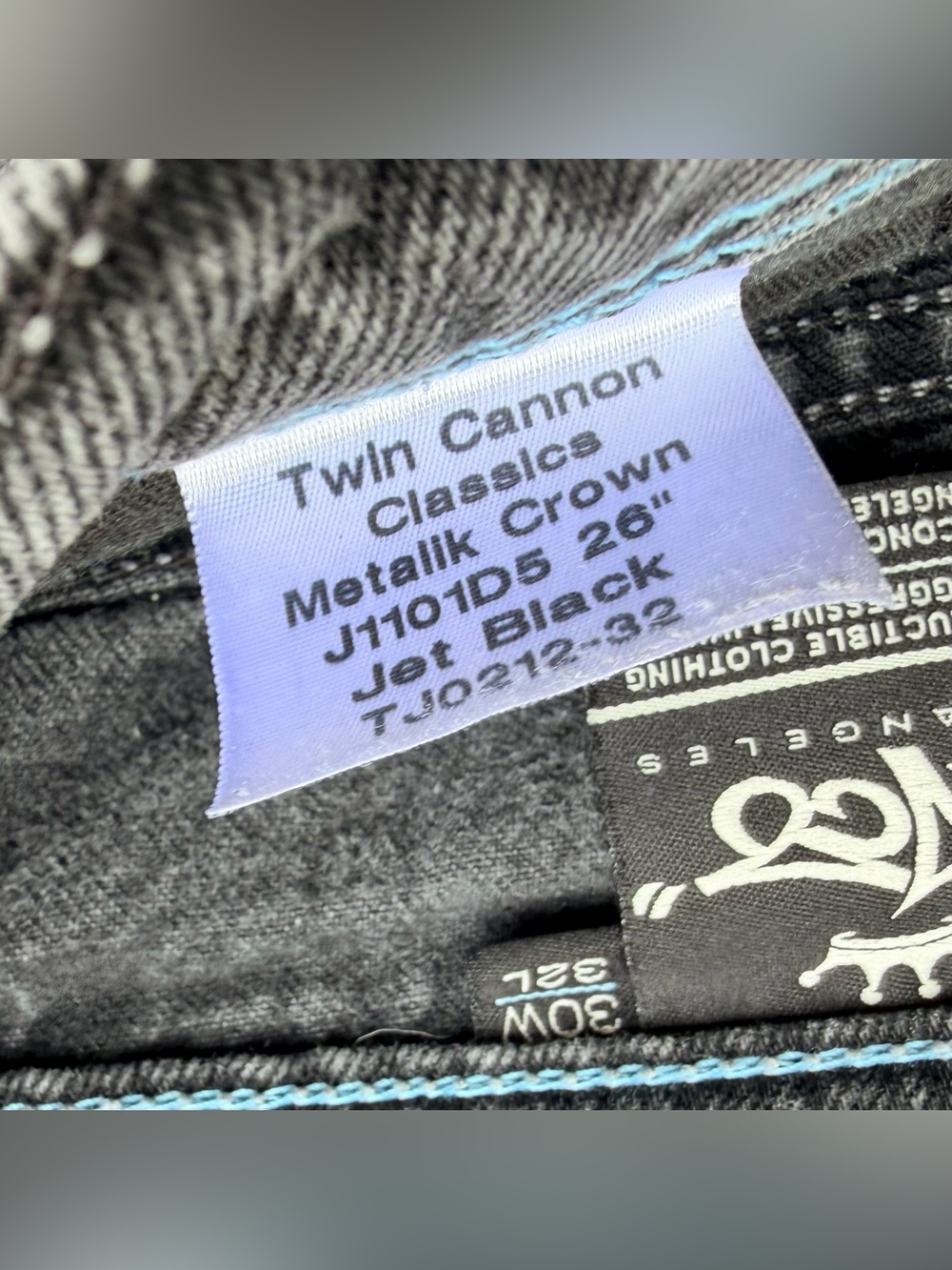 Vintage JNCO Twin Cannons Jeans 30x32 90s Baggy Wide Leg Skater Black - Picture 5 of 7